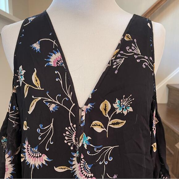 Rebecca Minkoff Robbie Cold Shoulder Dress in Tropical Vine Size Medium - Picture 4 of 12